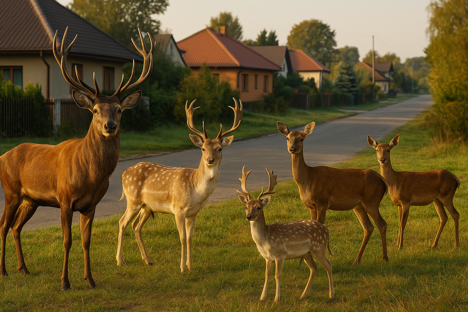 Jelenie i daniele przy ul. Ziołowej – Nietypowa atrakcja Białołęki